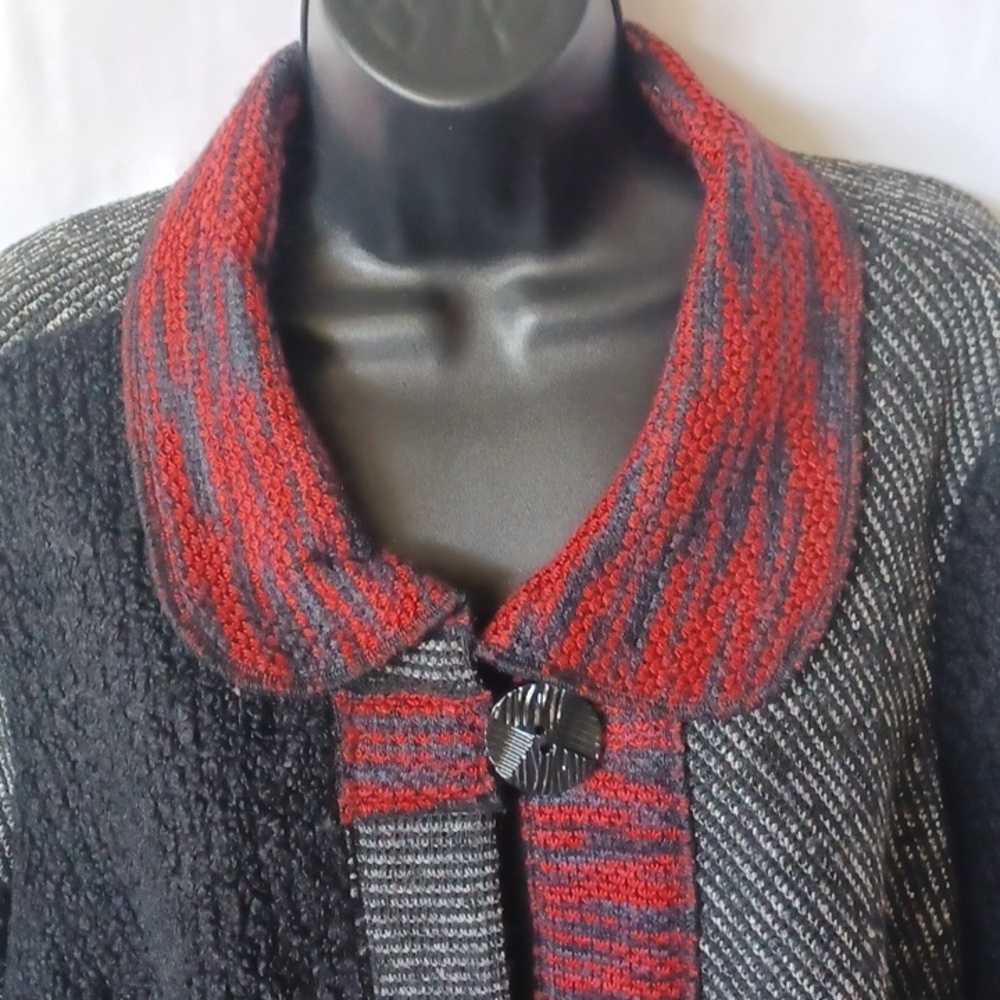 Coldwater Creek Black, White and Red Jacket - Picture 2 of 10